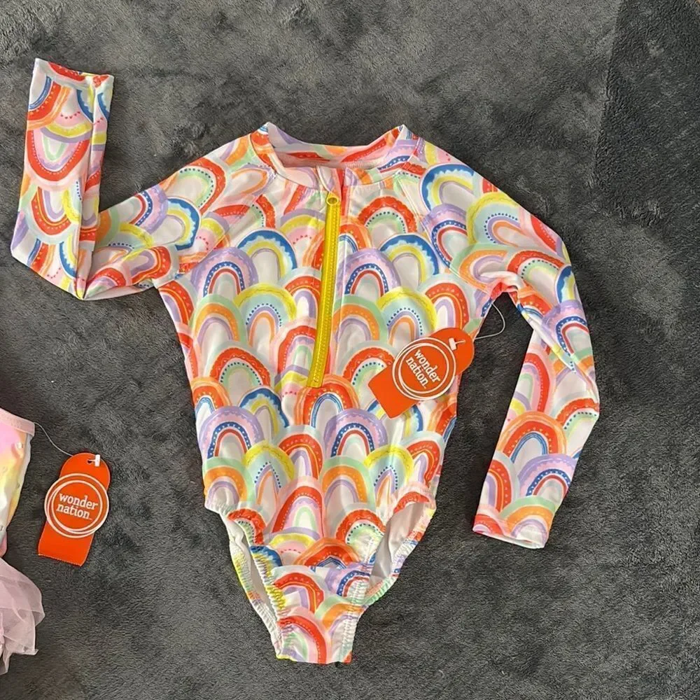 Set of 2 Wonder Nation Swimsuits - One Pieces